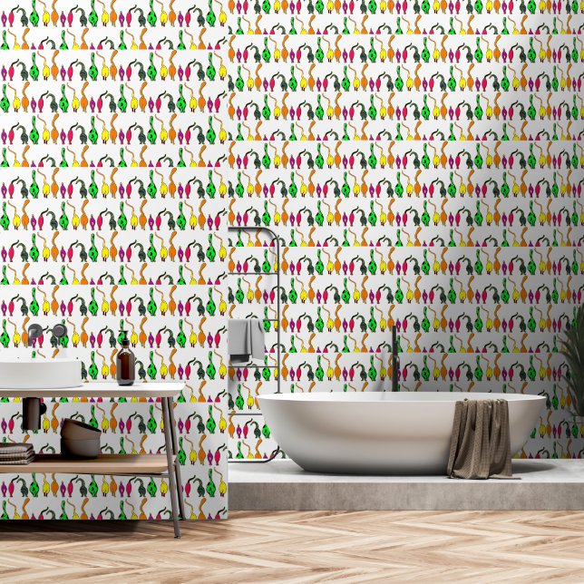 Colorful Cat Butts Pattern Behang (Badkamer)
