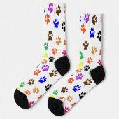Colorful Cat Pawprints Sokken (Links)