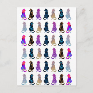 Colorful Cats Patroon Briefkaart