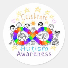 Colorful Celebrate Autism Awareness Fun Stickers