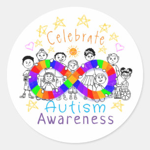 Colorful Celebrate Autism Awareness Fun Stickers