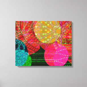 Colorful Celebrate Circles Artsy Canvas Afdrukken