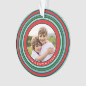 Colorful Celebration Photo Holiday Ornament | Rood (voorkant)