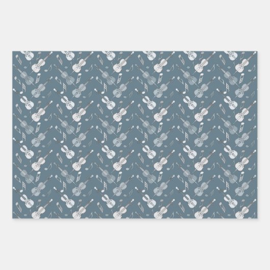 Colorful Cello Music Notes Envelopper les feuilles (Devant)