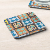 Colorful Ceramic Tiles Pattern-ontwerp Bier Onderzetter (Linkerzijde)