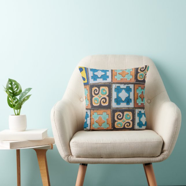Colorful Ceramic Tiles Pattern-ontwerp Kussen (Stoel)