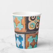 Colorful Ceramic Tiles Pattern-ontwerp Papieren Bekers (Achterkant)