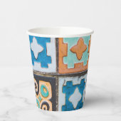 Colorful Ceramic Tiles Pattern-ontwerp Papieren Bekers (Links)