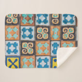 Colorful Ceramic Tiles Pattern-ontwerp Sherpa Deken (Voorkant (horizontaal))