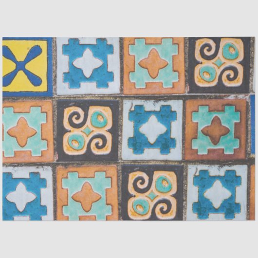 Colorful Ceramic Tiles Pattern-ontwerp Tissuepapier (Voorkant)