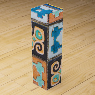 Colorful Ceramic Tiles Pattern-ontwerp Wijn Geschenkdoos