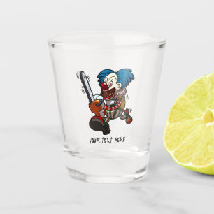Colorful Chainzaag Clown Halloween Horror Cartoon Shot Glas