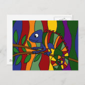 Colorful Chameleon Abstract Briefkaart (Voorkant / Achterkant)