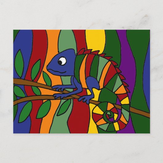 Colorful Chameleon Abstract Briefkaart (Voorkant)