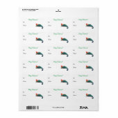 Colorful Chameleon Lizard kerstcadeau Label (Full Sheet)