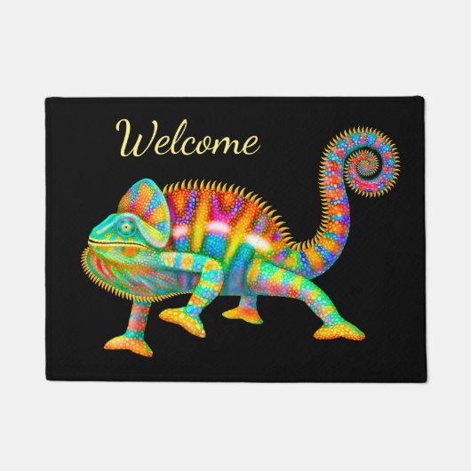 Colorful Chameleon Welcome Dedeur Mat (Voorkant)