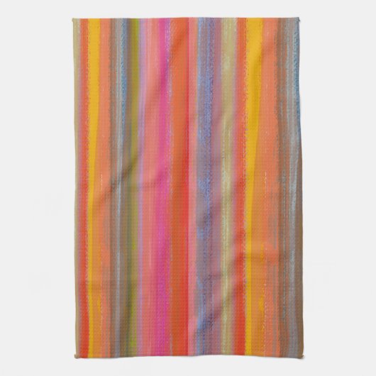 Colorful Charcoal Boho Stripes Theedoek (Verticaal)