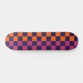 Colorful Checker Pattern Retro Moderne esthesie Skateboard (Horizontaal)