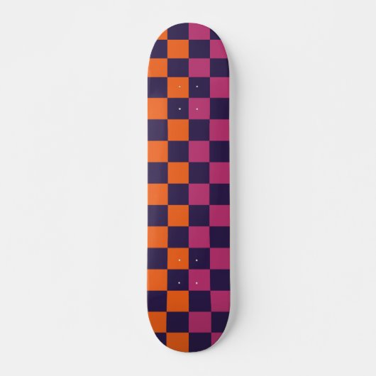 Colorful Checker Pattern Retro Moderne esthesie Skateboard (Voorkant)