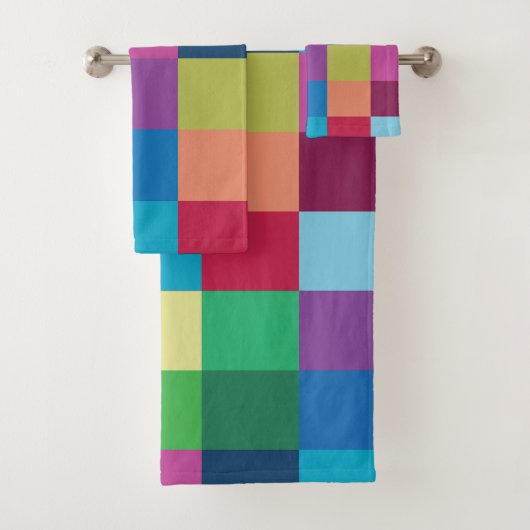 Colorful Checkerboard Patroon Bad Handdoek (Insitu)