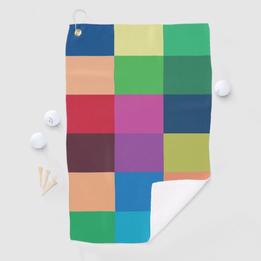 Colorful Checkerboard Patroon Golfhanddoek (Insitu)