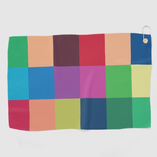 Colorful Checkerboard Patroon Golfhanddoek (Horizontaal)