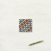 Colorful Checkerboard Patroon Post-it® Notes (Op bureau)