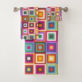 Colorful Checkered Pattern Bad Handdoek (Insitu)