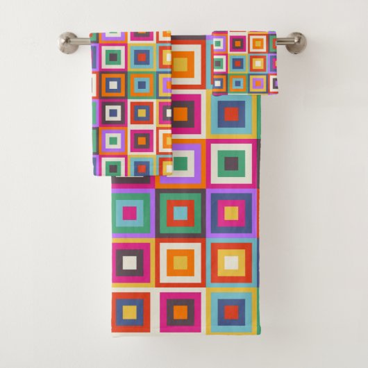 Colorful Checkered Pattern Bad Handdoek (Insitu)