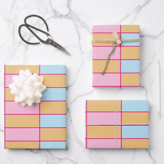 Colorful Checkered Pattern Inpakpapier Vel (Voorkant)