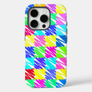 Colorful Checkered Pattern-ontwerp iPhone 16 Pro Hoesje