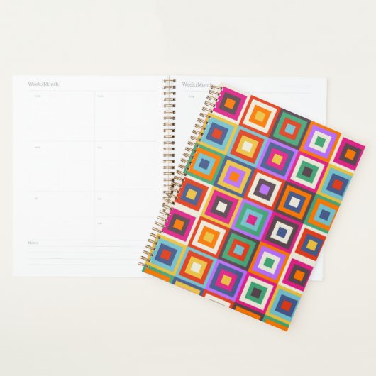 Colorful Checkered Pattern Planner (Display)