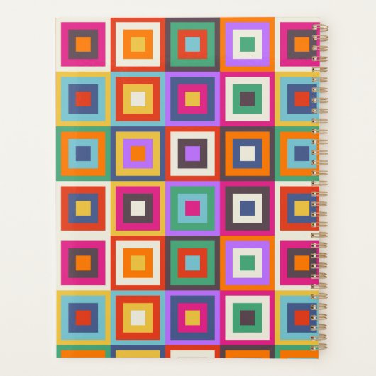 Colorful Checkered Pattern Planner (Achterkant)