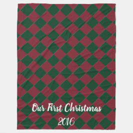 Colorful Checkers - Holiday Hues Fleece Deken