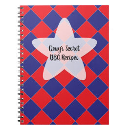 Colorful Checkers - Rood, Wit en Blauw Notitieboek