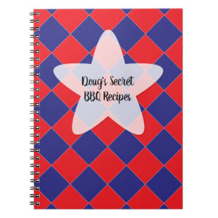 Colorful Checkers - Rood, Wit en Blauw Notitieboek
