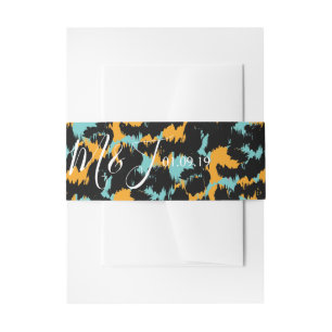 Colorful Cheetah Print Pattern Modern Weddenschap Uitnodigingen Wikkel
