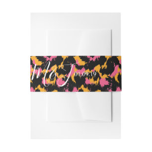 Colorful Cheetah Print Pattern Modern Weddenschap Uitnodigingen Wikkel