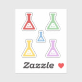 Colorful Chemistry Beakers Sticker Set (Vel)