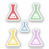 Colorful Chemistry Beakers Sticker Set (Voorkant)