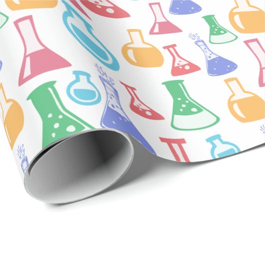 Colorful Chemistry Flasks Pattern Cadeaupapier (Rol Hoek)