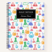 Colorful Chemistry Flasks Pattern Notitieboek (Voorkant)