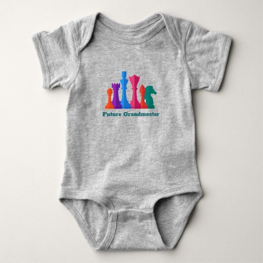 Colorful Chess Piecks Design Baby Bodysuit (Voorkant)