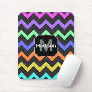 Colorful Chevron Cool Summer Fun Pattern Monogram Muismat