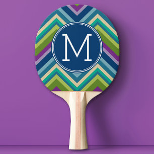 Colorful Chevron Pattern Aangepast monogram Tafeltennisbatje