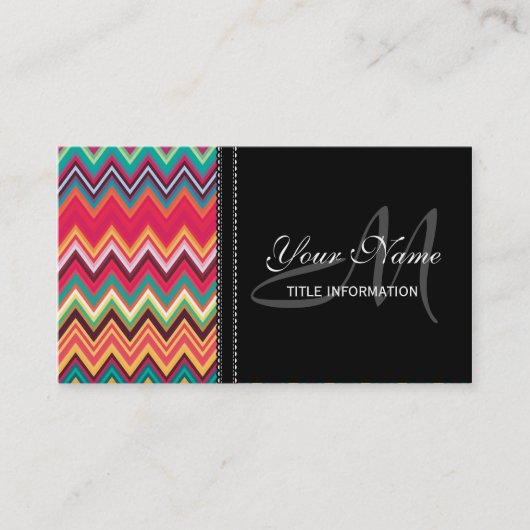 Colorful Chevron Pattern Visitekaartje (Voorkant)