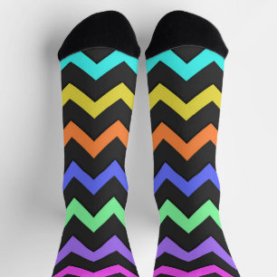 Colorful Chevron Vibrant Cool Summer Pattern Sokken