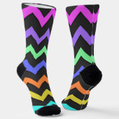 Colorful Chevron Vibrant Cool Summer Pattern Sokken (Gebogen)