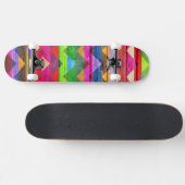 Colorful Chevron Wood Abstract #2 Skateboard (Horizontaal)