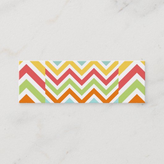 Colorful Chevron Zigzag Stripes Patroon Mini Visitekaartje (Voorkant)